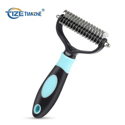 2020 New Stainless Steel Open Knot Hair Double-Sided Cat Hair Grooming Brush