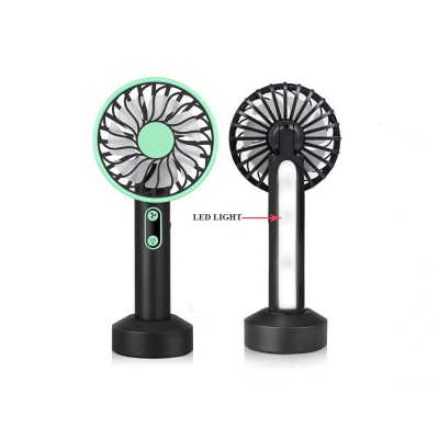 New Design Adjust 180 Degree 2 in 1 Led Light Handy USB Mobile Mini Fan Electric Portable Rechargeable Handheld Fan With Lamp