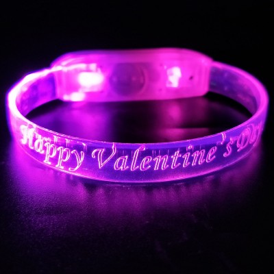 Personalized Logo Message LED Light Up Flashing Christmas Party Bracelets Wristbands